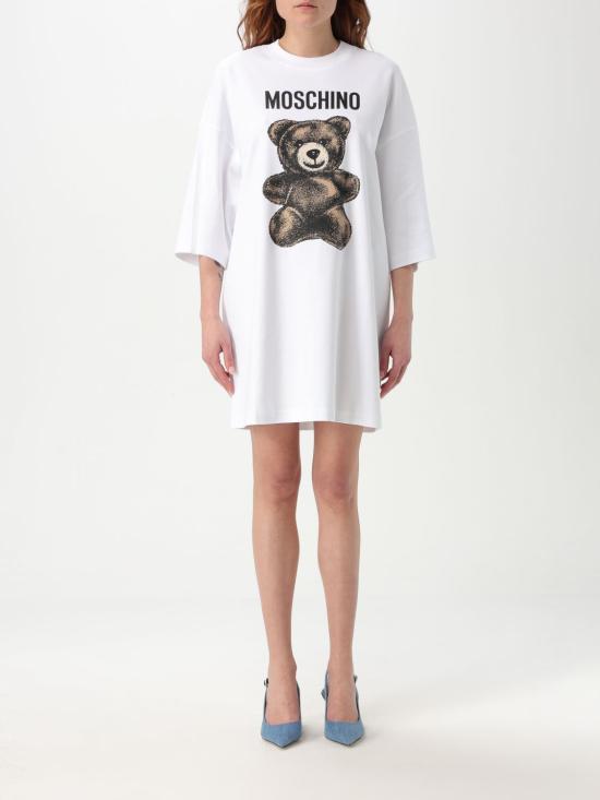 25SS 모스키노 미디 원피스 04350542 1001 White