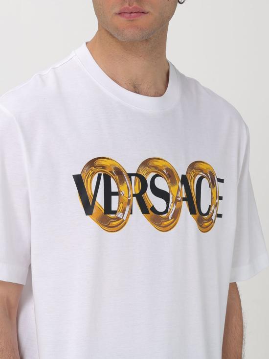25FW 베르사체 반팔 티셔츠 10133021A13401 2W580 White - VERSACE