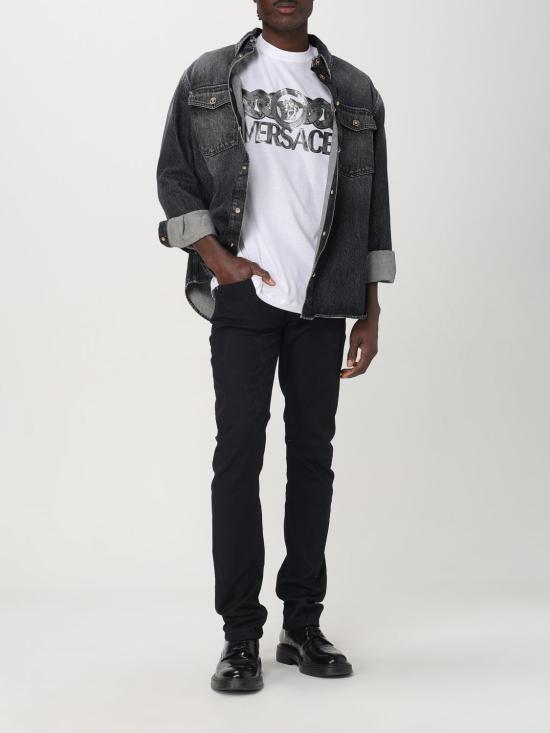 25FW 베르사체 반팔 티셔츠 10133021A13405 2W580 White - VERSACE