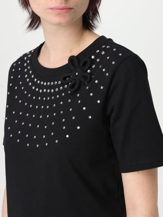 25SS 액티튜드 트윈세트 반팔 티셔츠 251AP2570 00006 Black - ACTITUDE TWINSET