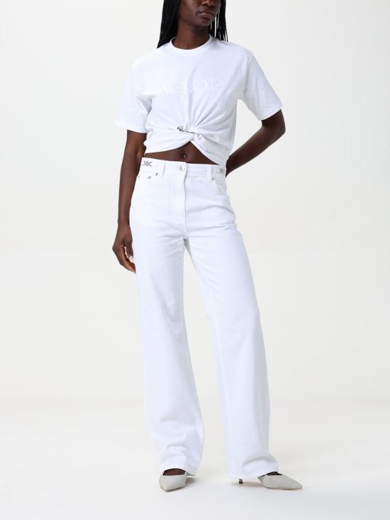 25FW 베르사체 스트레이트 팬츠 10115191A13651 1D110 White - VERSACE