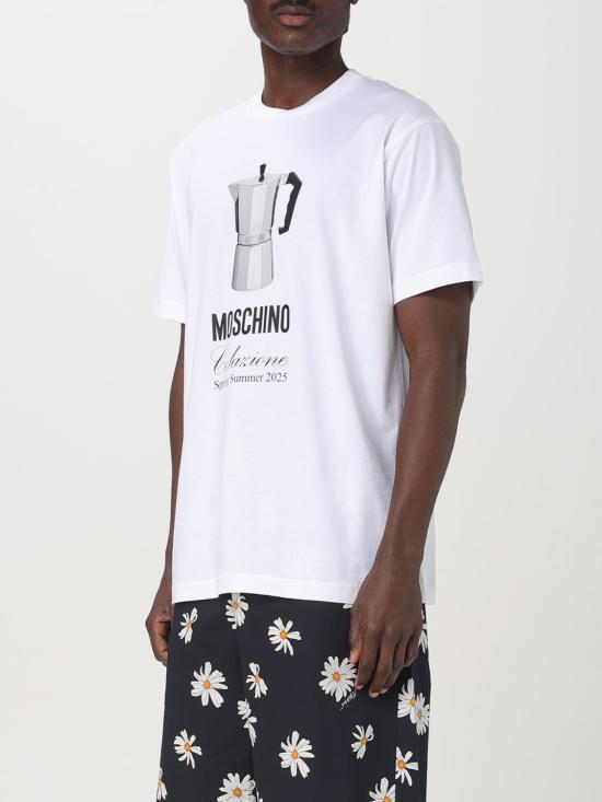 25FW 모스키노 반팔 티셔츠 07060241 1001 White - MOSCHINO