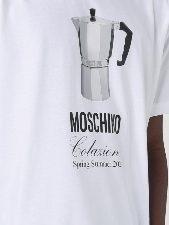 25FW 모스키노 반팔 티셔츠 07060241 1001 White - MOSCHINO