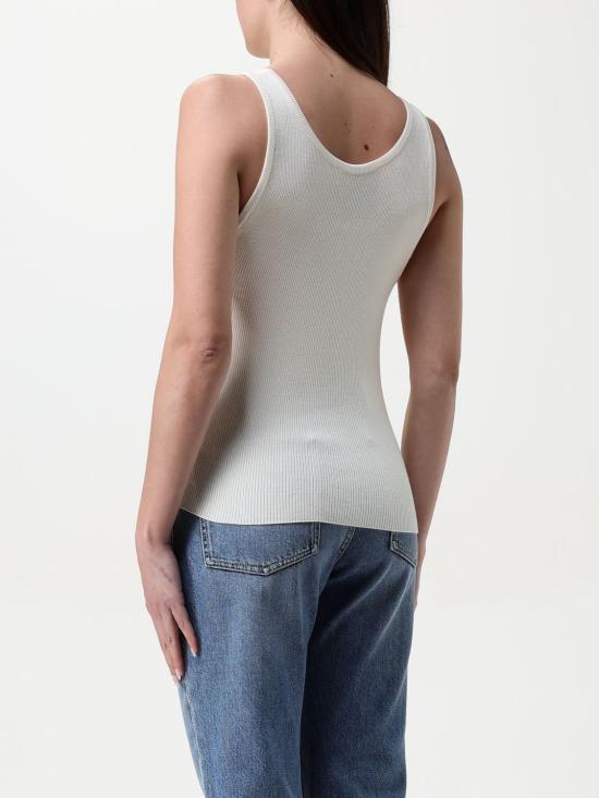 25FW 모스키노 민소매 티셔츠 08820501 0002 White - MOSCHINO