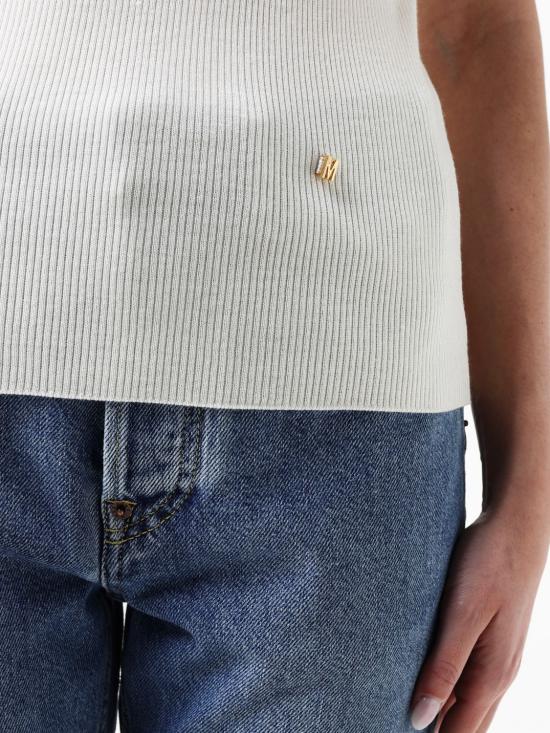 25FW 모스키노 민소매 티셔츠 08820501 0002 White - MOSCHINO