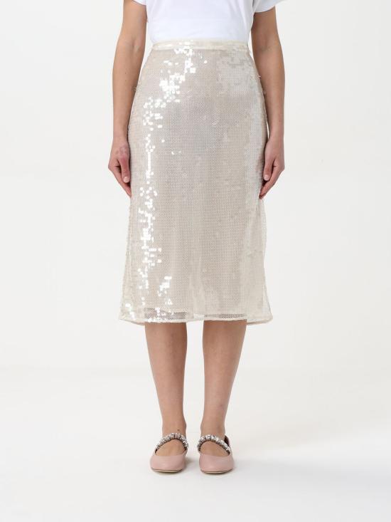 25SS 스텔라 맥카트니 미디 스커트 6301343FJ301 9200 Yellow Cream