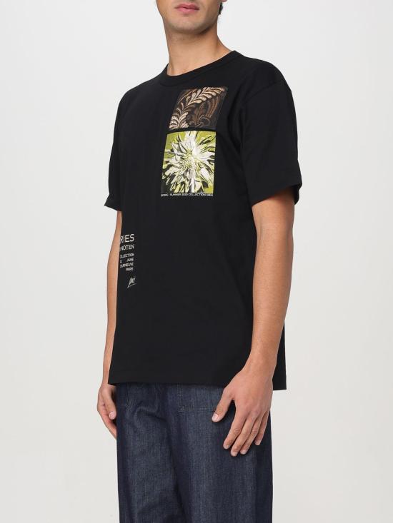 25FW 드리스 반 노튼 반팔 티셔츠 2510211091600 900 Black - DRIES VAN NOTEN