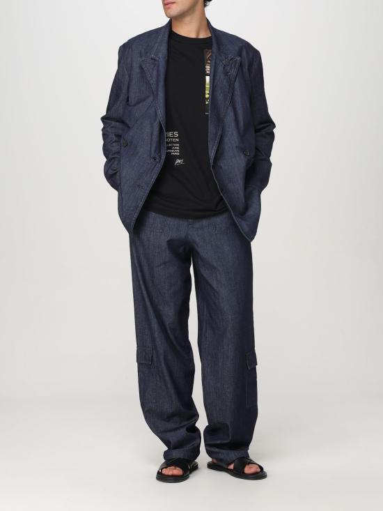 25FW 드리스 반 노튼 반팔 티셔츠 2510211091600 900 Black - DRIES VAN NOTEN