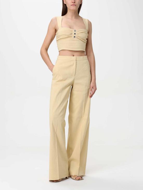 25FW 핑코 스트레이트 팬츠 104929A0IM C23 Yellow - PINKO