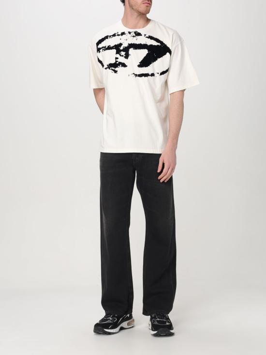 25FW 디젤 반팔 티셔츠 A130490DQAU 141A Ivory - DIESEL