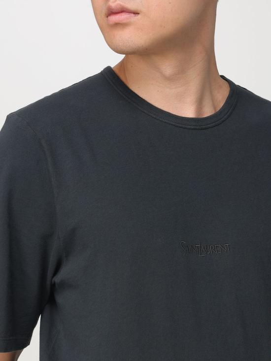 25FW 생로랑 반팔 티셔츠 818535YBHD2 1025 Black - SAINT LAURENT