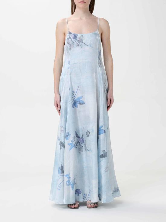 25FW 엠포리오 아르마니 롱 원피스 EW001535TE13523 P1007 Sky Blue