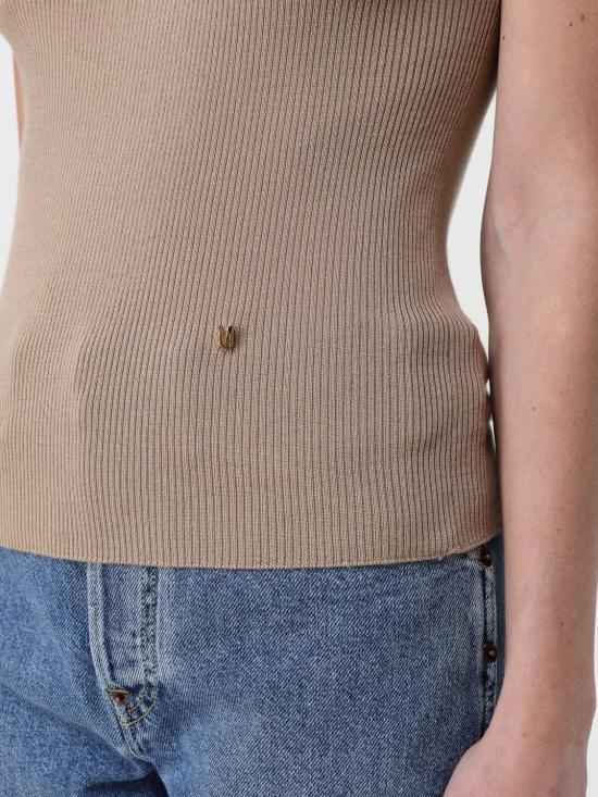 25FW 모스키노 민소매 티셔츠 08820501 0019 Beige - MOSCHINO