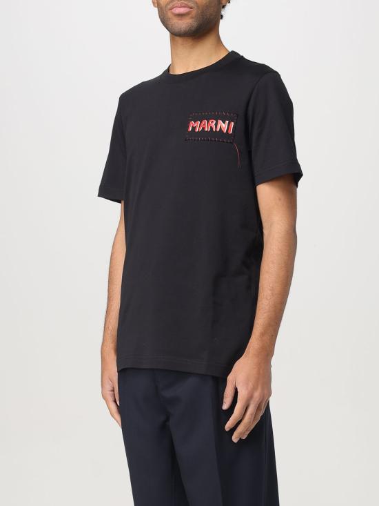 25FW 마르니 반팔 티셔츠 HUMU0198X0UTC446 00N99 Black - MARNI