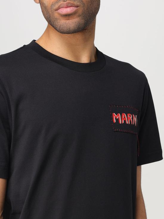 25FW 마르니 반팔 티셔츠 HUMU0198X0UTC446 00N99 Black - MARNI