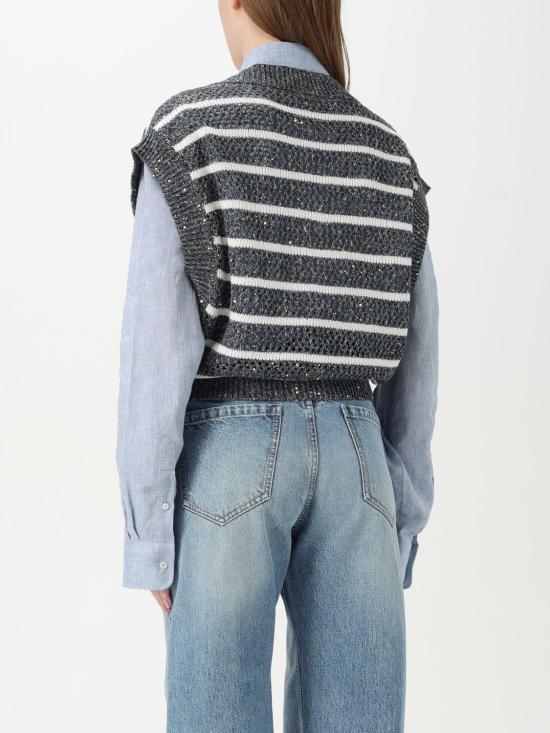 25SS 브루넬로 쿠치넬리 베스트 MCO558902 CAS74 Blue - BRUNELLO CUCINELLI