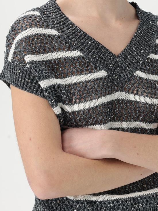 25SS 브루넬로 쿠치넬리 베스트 MCO558902 CAS74 Blue - BRUNELLO CUCINELLI