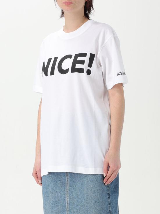 25FW 모스키노 반팔 티셔츠 07140441 1001 White - MOSCHINO