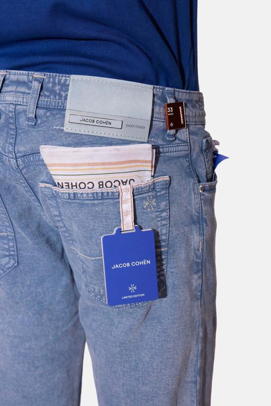  야콥코헨 데님 팬츠 Jacob Cohen Nick 11 Oz 한정판 셀비지 진 산성 워시 블루 - JACOB COHËN