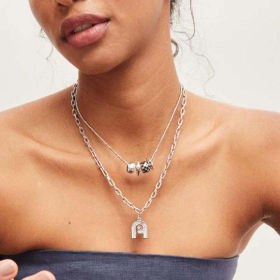  아디나 레이터 목걸이/팬던트 4mm 폭 18인치 이탈리아 체인 링크 실버 - ADINA REYTER