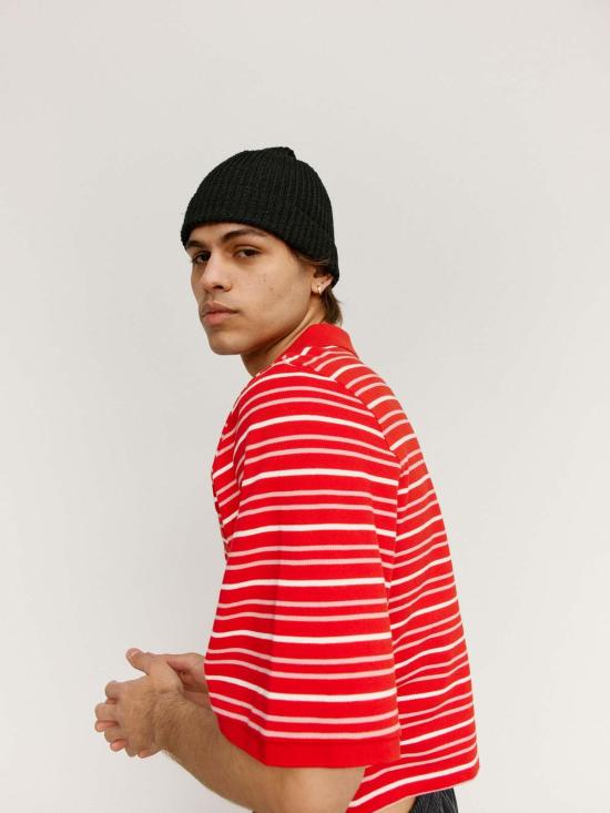  마틴로즈 폴로 티셔츠 마틴 로즈 반팔 쉬런큰 폴로 레드/화이트 - MARTINE ROSE