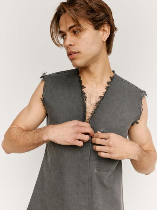  가브리엘라 콜 가먼츠 민소매 티셔츠 Gabriela Coll Garments No.74 민소매 셔츠 워시드 블랙