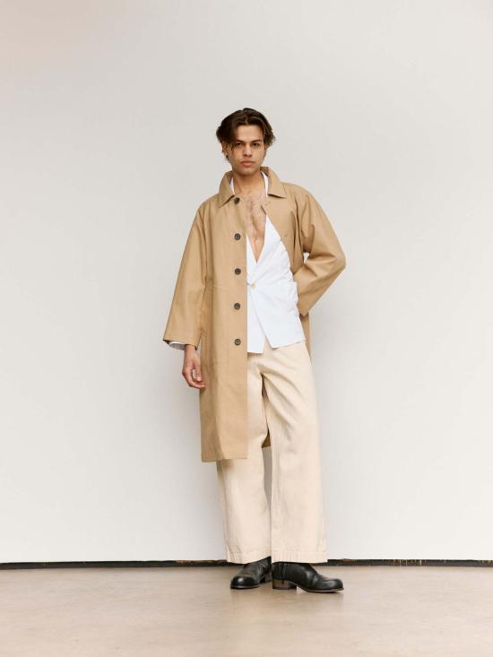  본 소노 트렌치 코트 소노 황마 오가닉 코튼 캣 - VON SONO