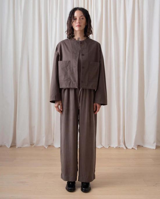  알리 골든 긴팔 티셔츠 크롭 재킷 다크 토프 - ALI GOLDEN