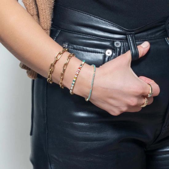  Adina Reyter 팔찌 5.3mm 이탈리아 체인 링크 브레이슬릿 14k 옐로우 골드 - OTHER BRANDS