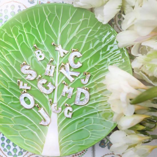  아샤 목걸이/팬던트 미니 레터 참 - ASHA