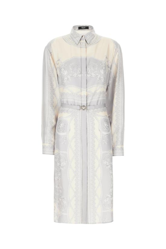 25SS 베르사체 미디 원피스 10186221A13359 5E450 SILVER GREY CHAMPAGNE
