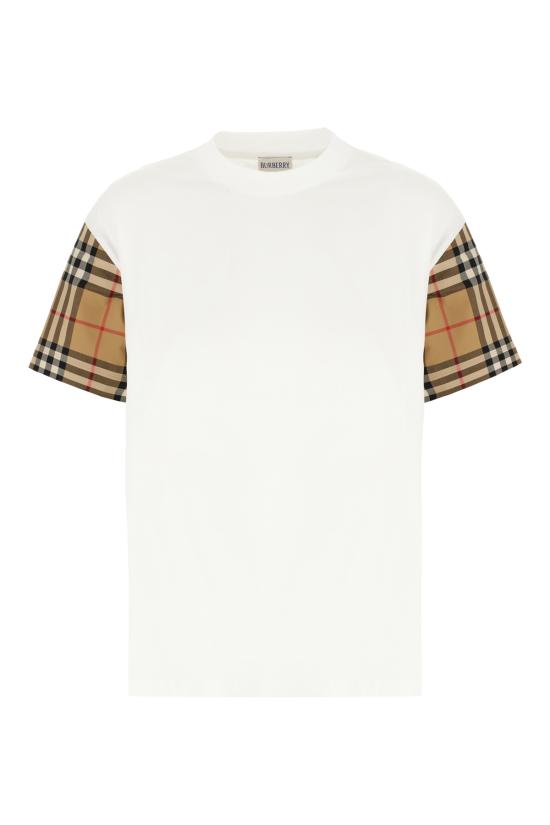 26SS 버버리 체크 코튼 티셔츠 8073029 A1464 WHITE