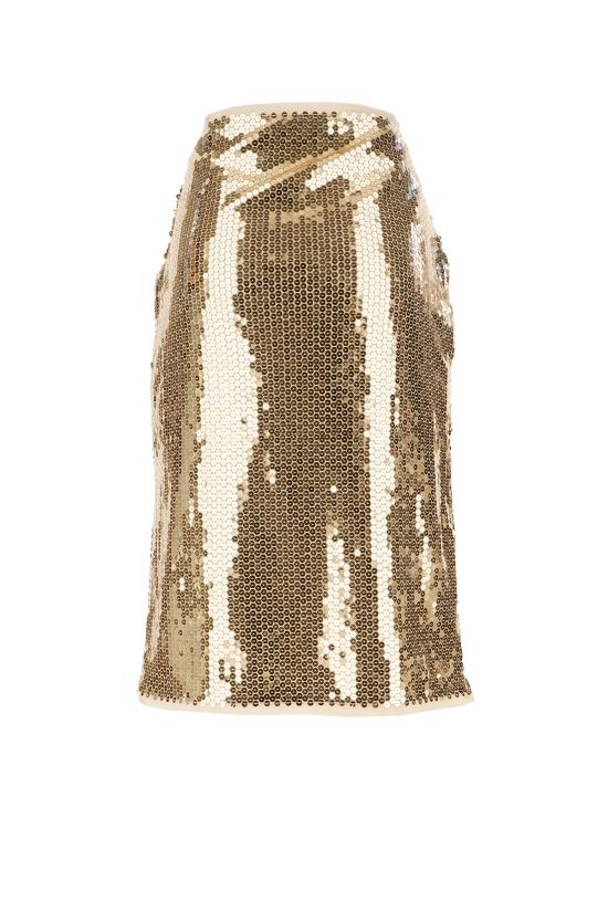 25SS 프라다 미디 스커트 P120WR16NQ F0056 Oro - PRADA