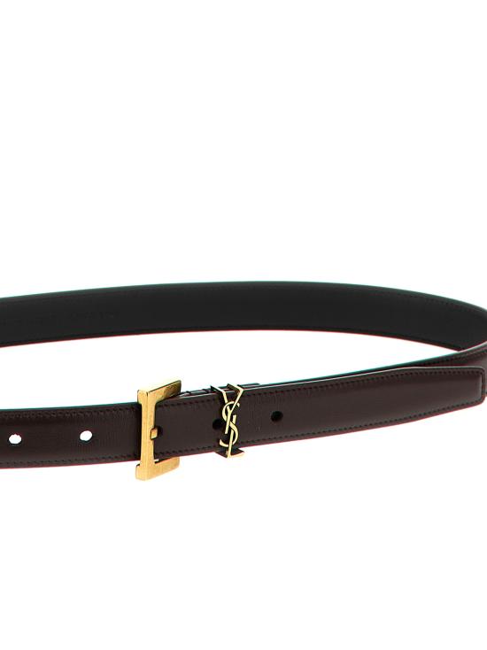 26FW 생로랑 카산드라 씬 스퀘어 버클 벨트 554465BOO0W6892 Brown - SAINT LAURENT
