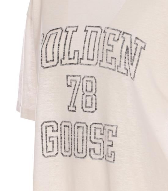 25SS 골든구스 반팔 티셔츠 GWP01874 P00189111421 White - GOLDEN GOOSE