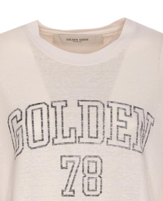 25SS 골든구스 반팔 티셔츠 GWP01874 P00189111421 White - GOLDEN GOOSE