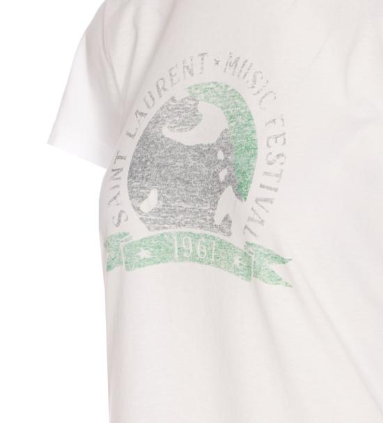 25SS 생로랑 반팔 티셔츠 817047 Y37YJ9010 White - SAINT LAURENT