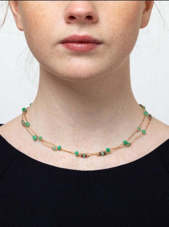  Sharing 목걸이/팬던트 공유 Laly 목걸이 크리소페이즈/핑크 투르말린 - OTHER BRANDS