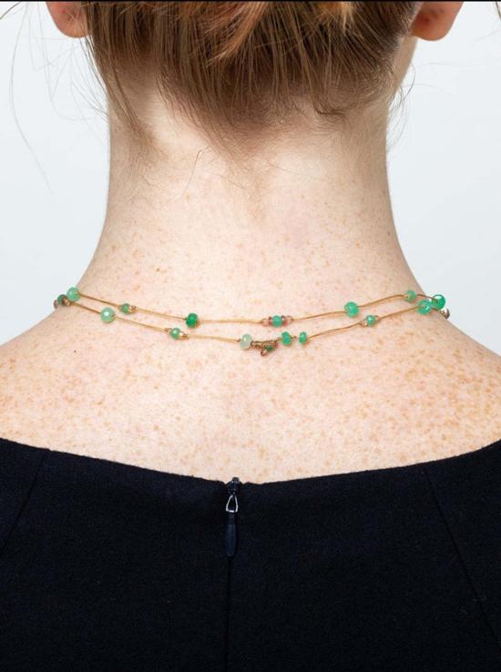  쉐어링 목걸이/팬던트 공유 Laly 목걸이 크리소페이즈/핑크 투르말린 - SHARING