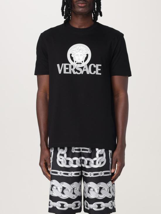 26SS 베르사체 반팔 티셔츠 10142261A10088 1B000 Black
