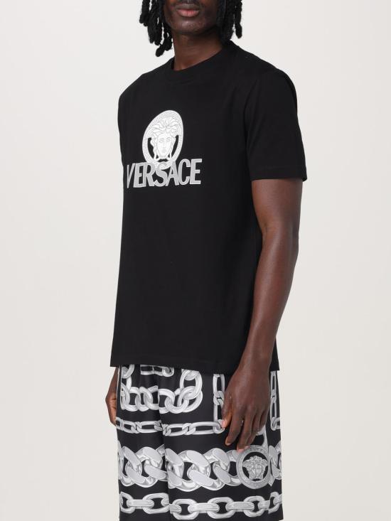 26SS 베르사체 반팔 티셔츠 10142261A10088 1B000 Black - VERSACE