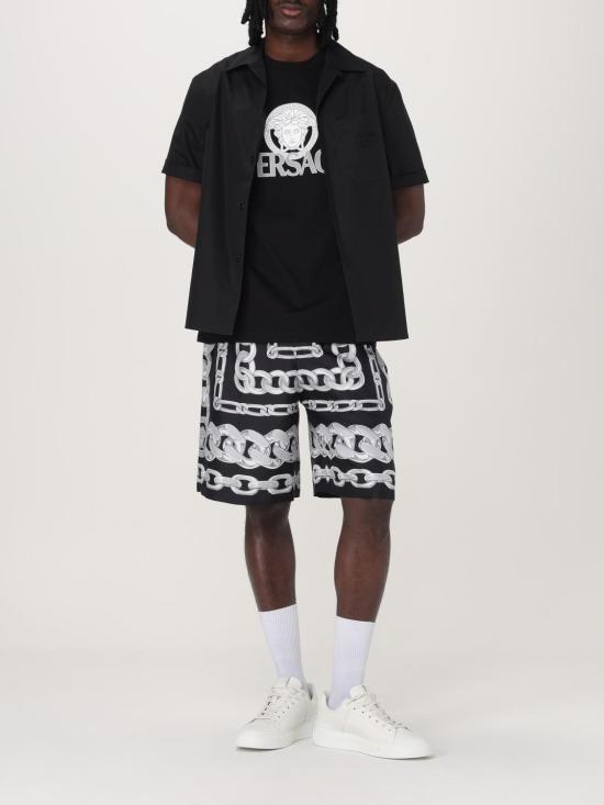 26SS 베르사체 반팔 티셔츠 10142261A10088 1B000 Black - VERSACE