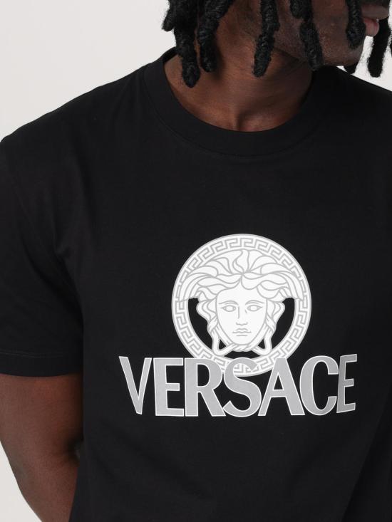 26SS 베르사체 반팔 티셔츠 10142261A10088 1B000 Black - VERSACE