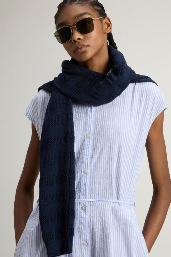 25SS 울리치 미디 원피스 CFWWDR0186FRUT4070 31010 Blue stripe - WOOLRICH