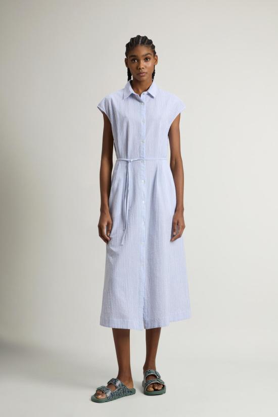 25SS 울리치 미디 원피스 CFWWDR0186FRUT4070 31010 Blue stripe - WOOLRICH
