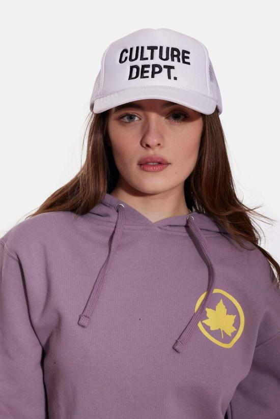  블루&크림 볼캡 컬처 디파트 트러커 햇 화이트/블랙