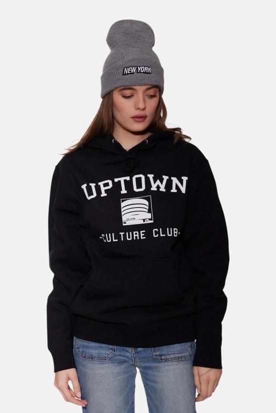  Blue&Cream 후드 티셔츠 블루&크림 컬처 클럽 후드 블랙 - BLUE&CREAM