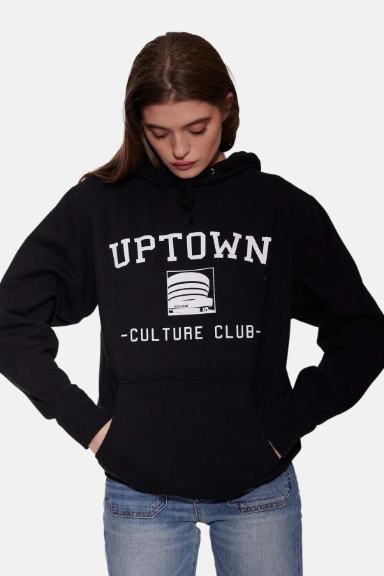  Blue&Cream 후드 티셔츠 블루&크림 컬처 클럽 후드 블랙 - BLUE&CREAM