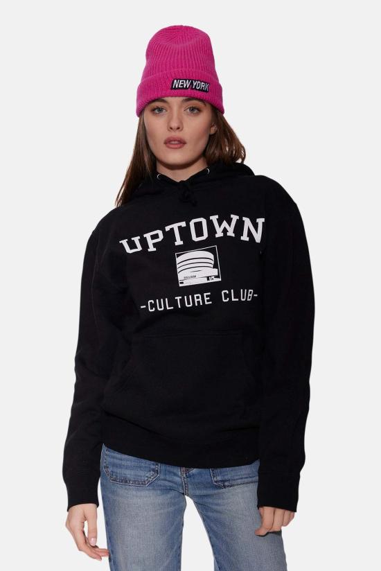  Blue&Cream 후드 티셔츠 블루&크림 컬처 클럽 후드 블랙 - BLUE&CREAM