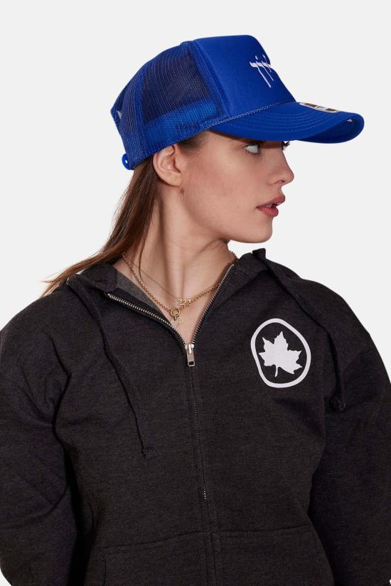  블루&크림 볼캡 히브리어 스크립트 트러커 햇 블루 - BLUE&CREAM